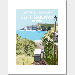 Lynton Lynmouth North Devon Cliff Railway Travel location poster Posters and Art